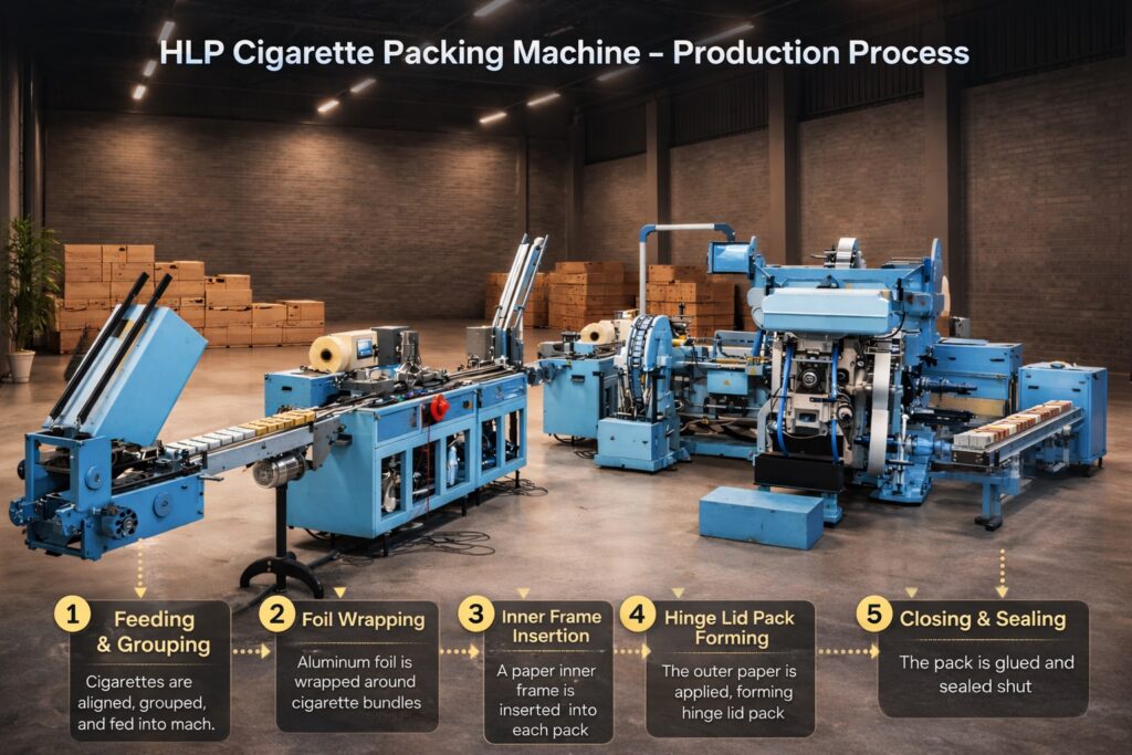cigarette packing machine process